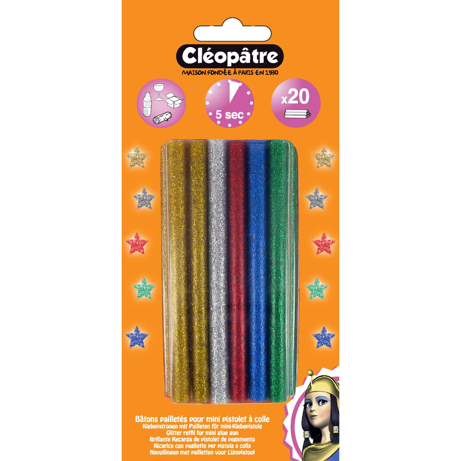 80x Set Glitter Colour Color Mix Transparent Heißklebestifte Heißklebe Klebes 