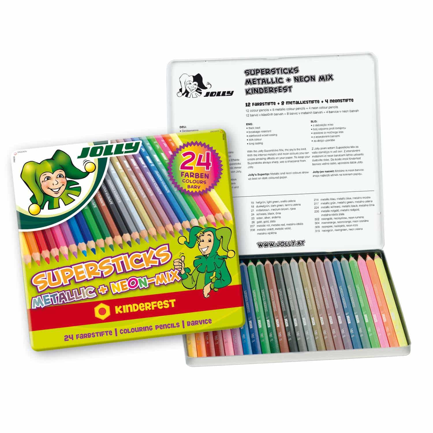 NICI Jolly Coco & Jolly Candy Stiftebox Buntstifte 8 Stifte 16 Farben 