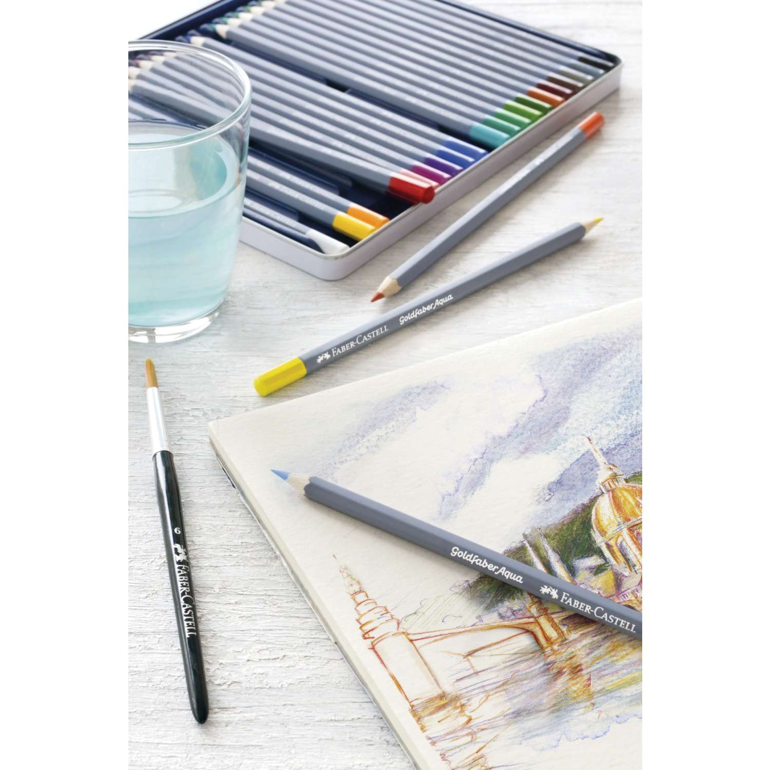 Faber-Castell Goldfaber Aquarellstifte 24er Set - Metalletui, Bruchfest