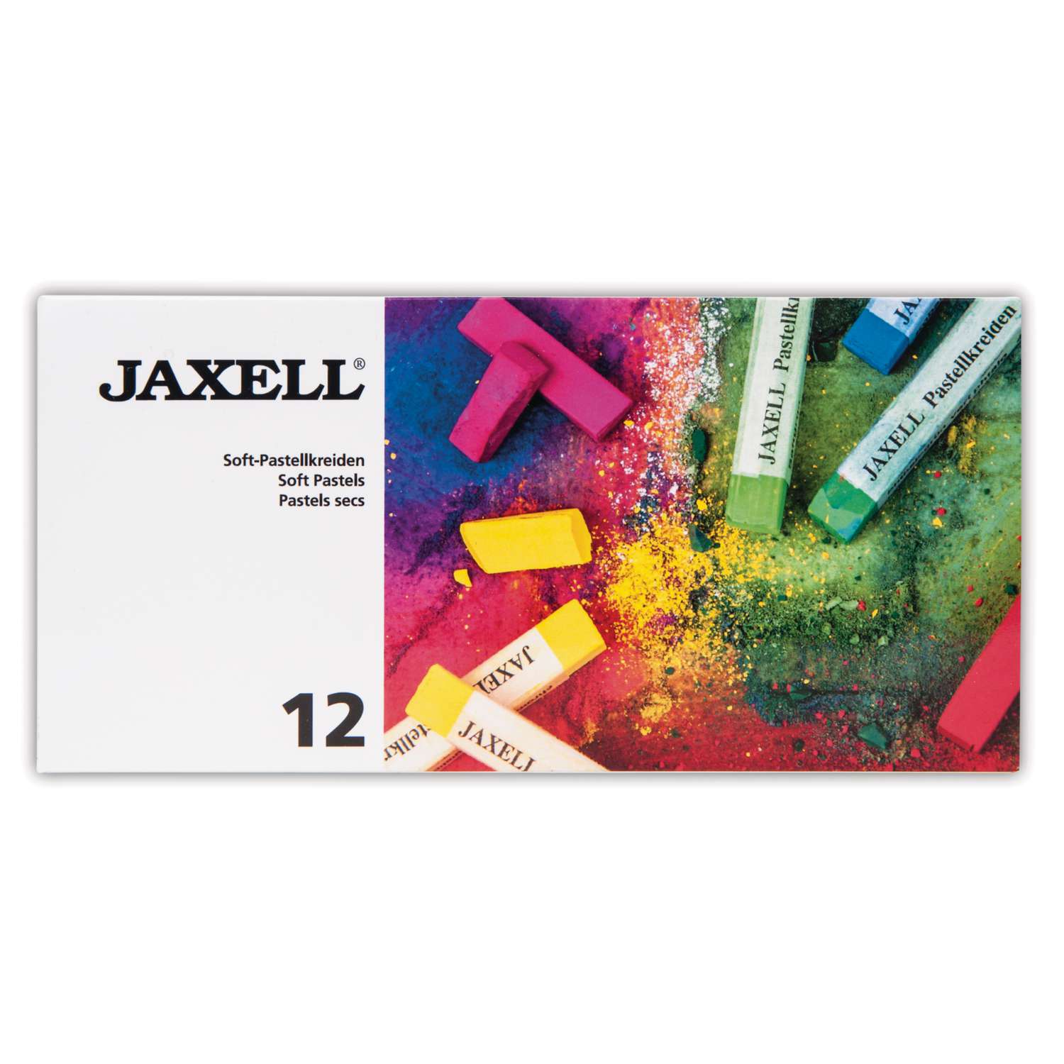 Craies Pastels Jaxell - Lot De 12 Tons De Gris - Forme Angulaire Pour Travail Précis - Diamètre 10mm, Longueur 64mm