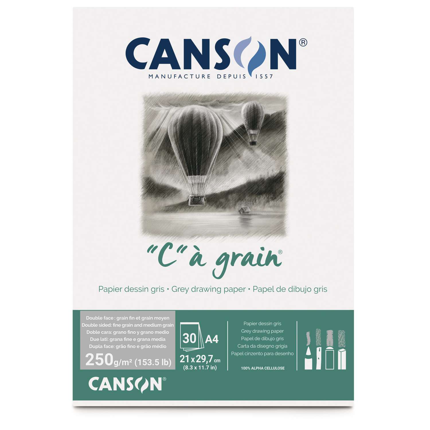 CANSON C à Grain Zeichenpapier – 2 Hüllen, 12 Blatt, 24x32 Cm, 224 G/m²