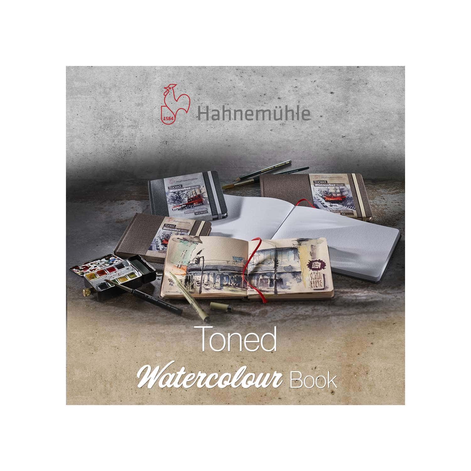  Hahnemuhle 10625172 Toned Watercolour Book, 14cm x 14cm Size,  Grey