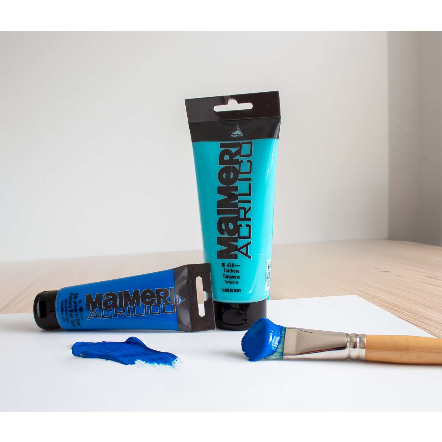 MAIMERI ACRILICO Acrylfarbe – Permanentrot Hell, 1 Liter, Feine Künstlerfarbe Mit Buttriger Konsistenz
