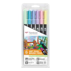 Tombow Cepillo Pen 6 Color Grises Set Double Ended artista & Craft Rotuladores 
