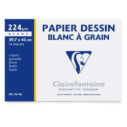 Clairefontaine Zeichenpapier DESSIN BLANC À GRAIN
