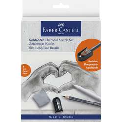 FABER-CASTELL Goldfaber Charcoal Zeichenset, 8-teilig