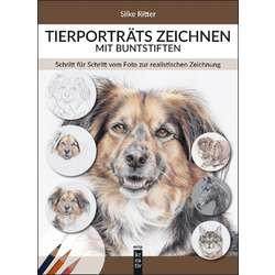 Tierporträts zeichnen mit Buntstiften
