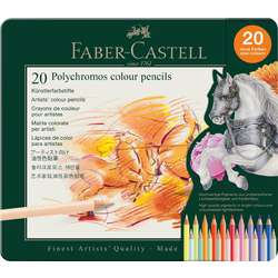 Faber-Castell Polychromos Künstler-Farbstifte, 20er-Set im Metall-Etui