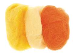 GLOREX Schafwolle Mischpackungen, 3 x 10 g, Gelb-Mix
