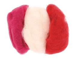 GLOREX Schafwolle Mischpackungen, 3 x 10 g, Rot-Mix