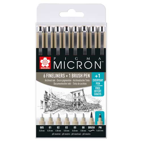 Sakura Liner Pigma Micron Pens Fineliner Set Brush Ink Marker