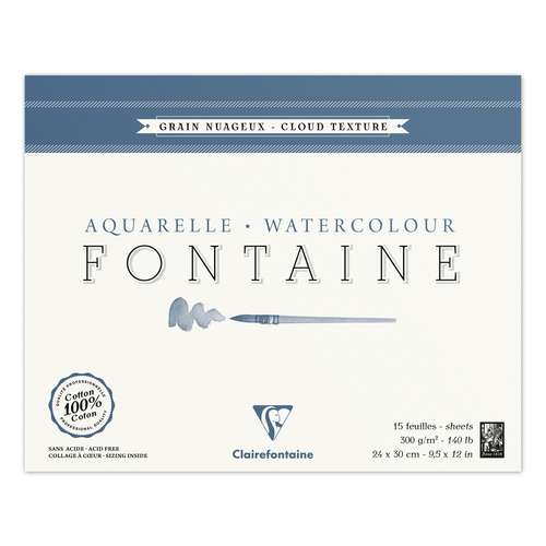 Clairefontaine FONTAINE, Aquarellblock Torchon Wolke 