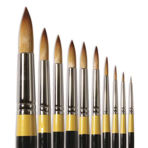 Daler-Rowney System3 Acrylpinsel Set – 3 Pinsel, Kurzer Griff, Synthetisch, Für Acrylmalerei