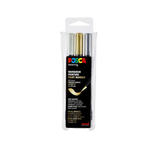 UNI POSCA Brush-Marker PCF-350 3er-Set 