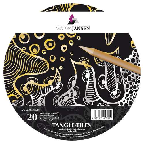 MARPA JANSEN Magic Paper® Tangle Tiles, Gold/Silber 
