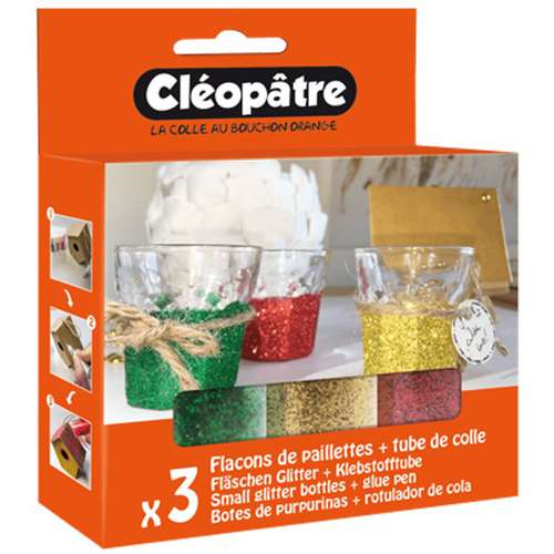 Cléopâtre Neon-Glitter + Klebstoff Sets 
