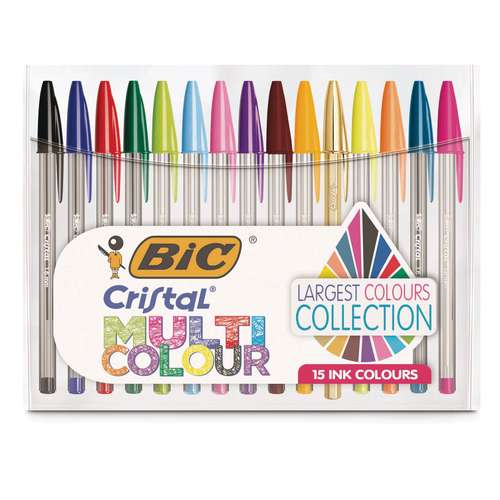 BIC® Cristal® Multicolour Set, 15 Kugelschreiber 