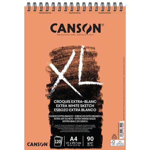 CANSON® XL "Extra Weiß" Skizzen- und Studienblock 