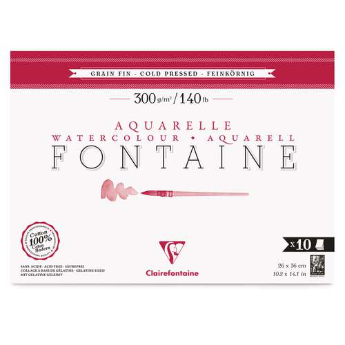 Clairefontaine Aquarellpapier FONTAINE Feinkorn 