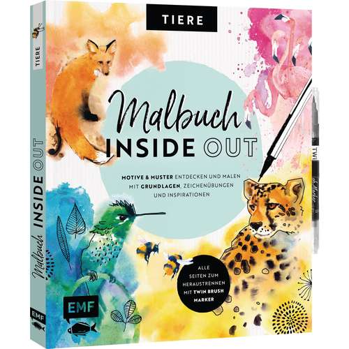 Malbuch Inside Out: Watercolor Tiere 