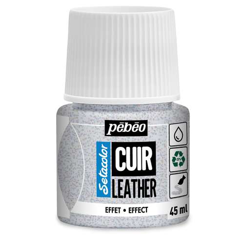 Pébéo Setacolor Leder Acrylfarbe – Glitzerfarbe Für Leder & Kunstleder, Silberne Pailletten