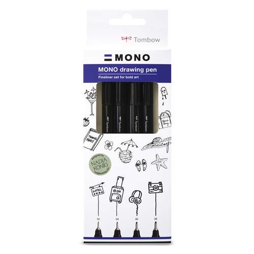TOMBOW® MONO drawing pen, Fineliner 4er-Set 
