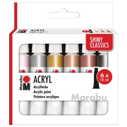 Marabu Acrylfarben SHINY CLASSICS, 6er-Set 