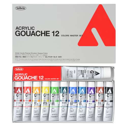 HOLBEIN Acrylic Gouache Master Set, 12 Farben 