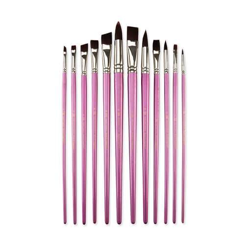 Royal & Langnickel® Burgundy Taklon Pinselset A, 12-teilig 