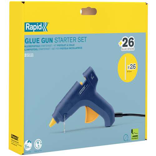 Rapid® EG111 Heißklebepistole inkl. 26 lange 12 mm Heißklebepatronen 