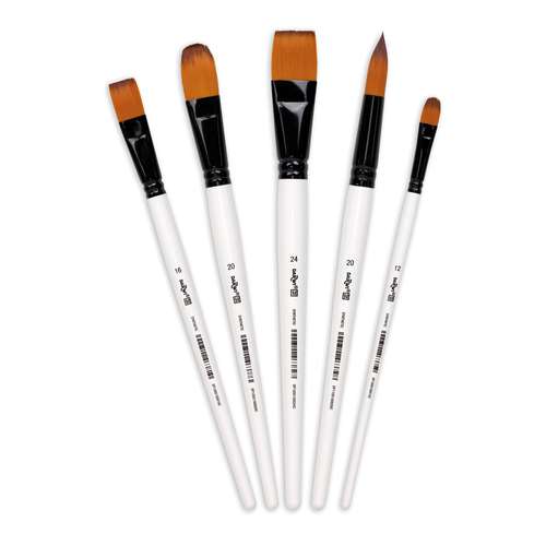 DARWI® FOR YOU Pinselset, 5 Acrylpinsel mit synthetischen Borsten (Breit) 