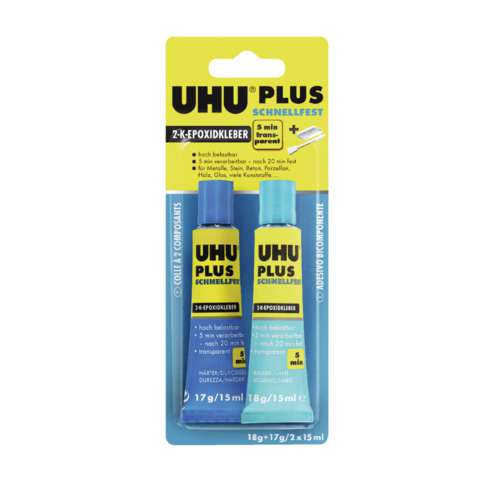 UHU® PLUS SCHNELLFEST Zweikomponenten-Klebstoff 