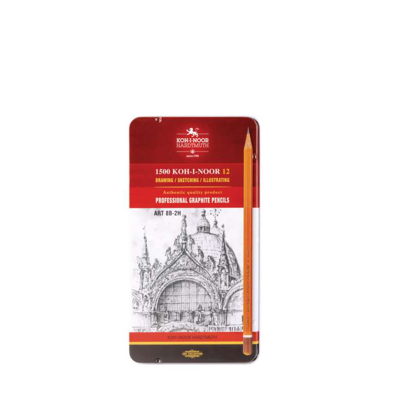 KOH-I-NOOR Graphit-Set 1502/II Sortiment mit 12 Bleistiften, Graphit-Set 1502/II