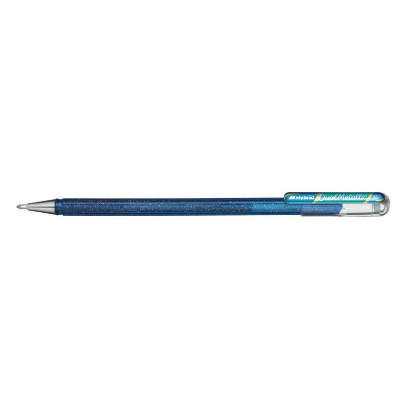 Pentel Hybrid K 110 Dual Metallic Gel-Tintenroller, Dual Metallic, Blau / Metallic-Grün