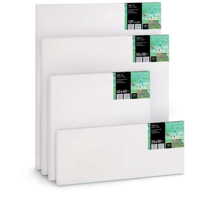 I LOVE ART Leinen-Keilrahmen, 30 cm x 30 cm, 400 g/m², 2. Quadratische Formate