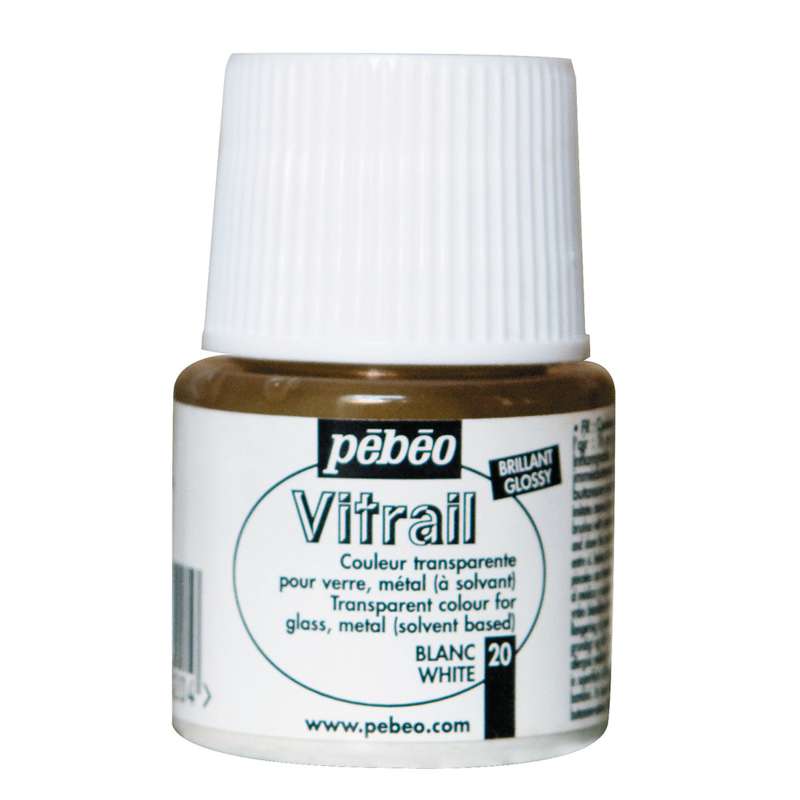 pébéo Vitrail Glasmalfarbe, 45 ml, Weiß