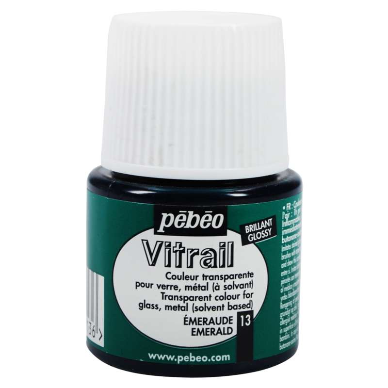 pébéo Vitrail Glasmalfarbe, 45 ml, Smaragd