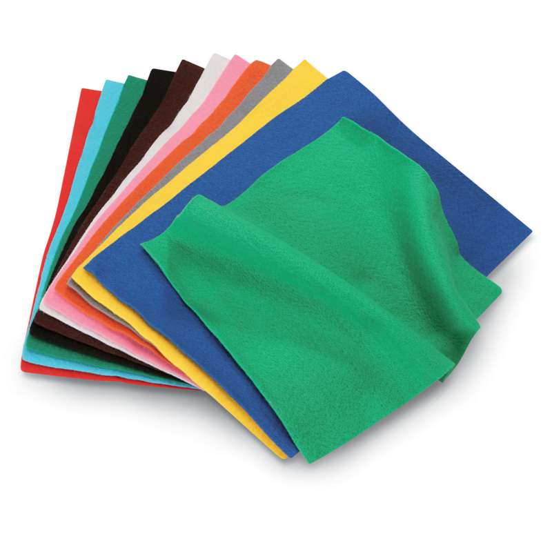 Bastelfilz-Sortiment, 23 x 30 cm, 12 Bogen
