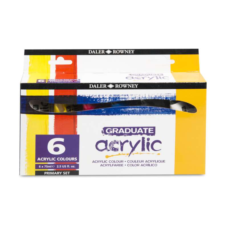 DALER-ROWNEY Graduate Acrylic Acrylfarbe Basis-Set, 6 x 75 ml