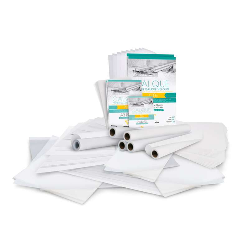 Clairefontaine Transparentpapier Calque, 140 g/m², 70 cm x 100 cm, 5er-Pckg., Bogen Packung