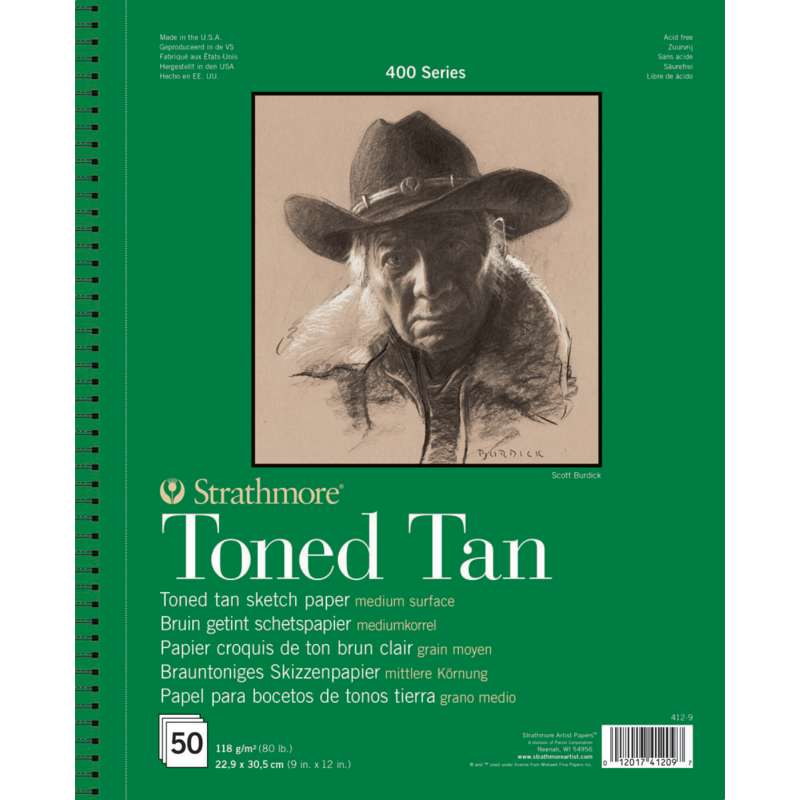 Strathmore 400 Recycled Toned Skizzenblock, Hellbraun, 22,8 cm x 30,5 cm, 50 Blatt