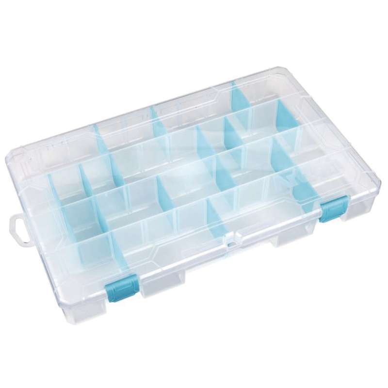 ARTBIN Aufbewahrungsbox, groß, 36 cm x 23 cm x 5 cm inkl. 4 festen Unterteilungen & 17 Trennplättchen.