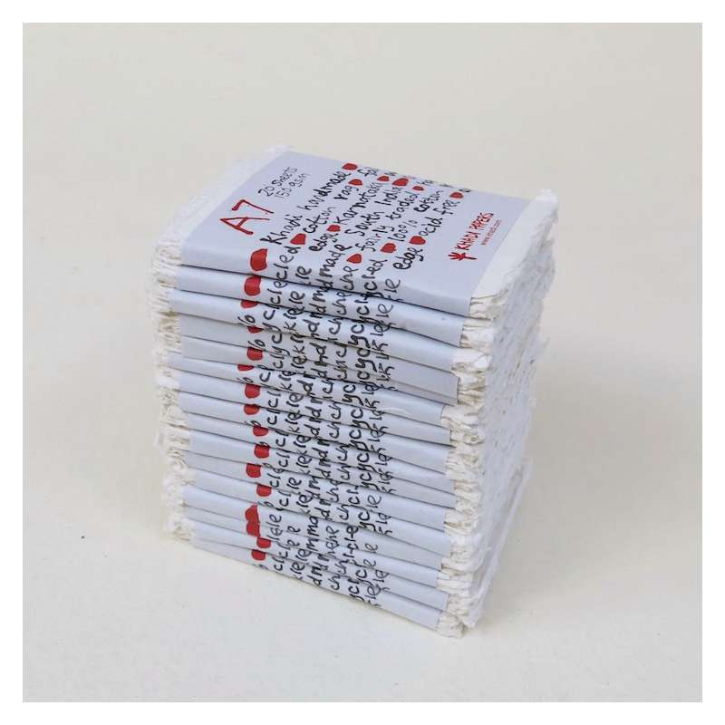 KHADI Handgeschöpftes Künstler-Büttenpapier, 7,4 cm x 10,5 cm, DIN A7, 20er-Pckg., mittelrau, 150 g/m²