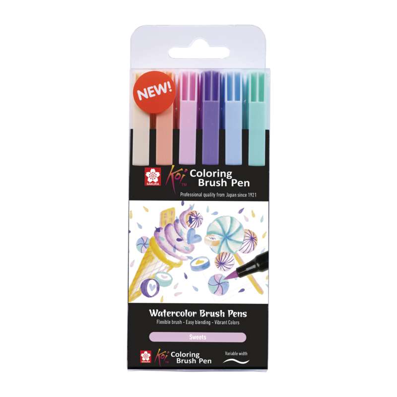 SAKURA Koi Coloring Brush Pen 6er-Sets, Sweets