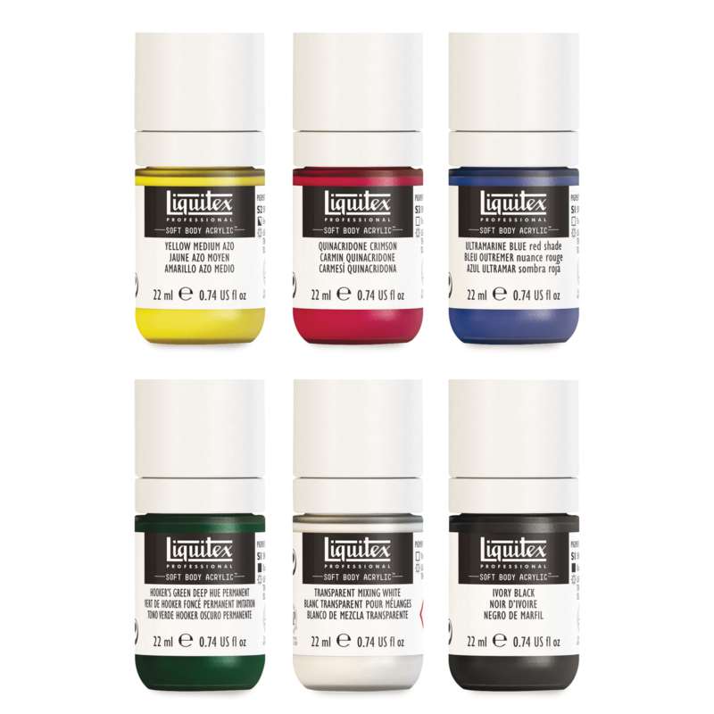 Liquitex Soft Body Acrylfarbe Sets, 6 x 22 ml, Set