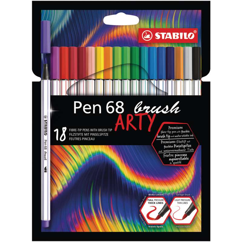 STABILO Pen 68 brush ARTY Sets, 18 Stifte, Set