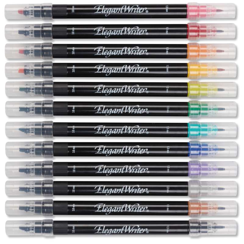 Speedball ELEGANT WRITER Dual-Tip Kalligrafiemarker 12er-Set, farbig