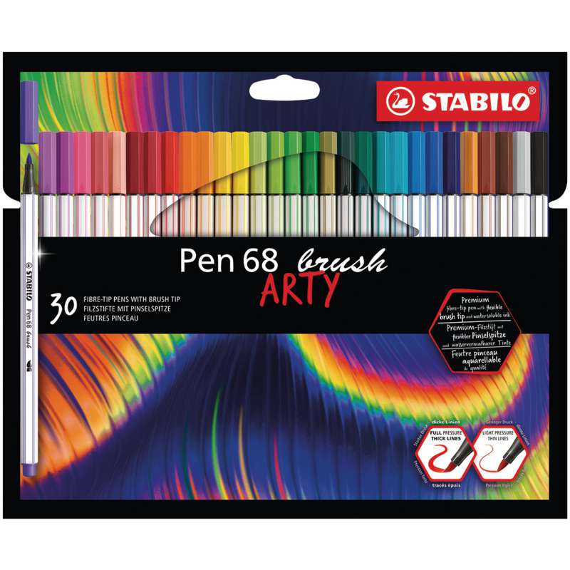 STABILO Pen 68 brush ARTY Sets, 30 Stifte, Set