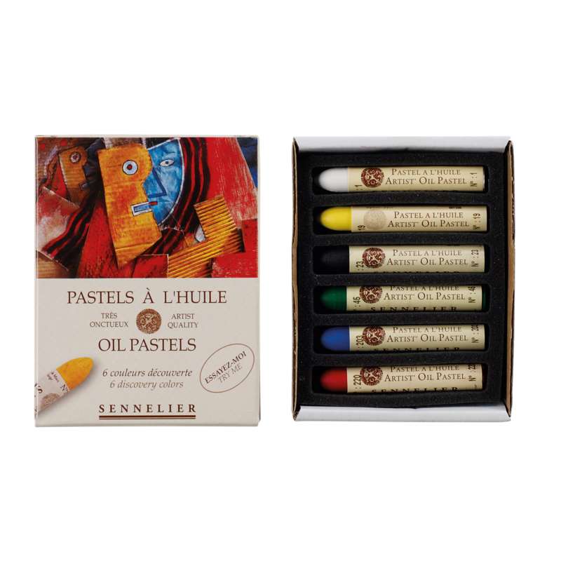 SENNELIER Ölpastellkreiden Einführungs- und Universal-Sets, 6 Kreiden, Einführung, Set