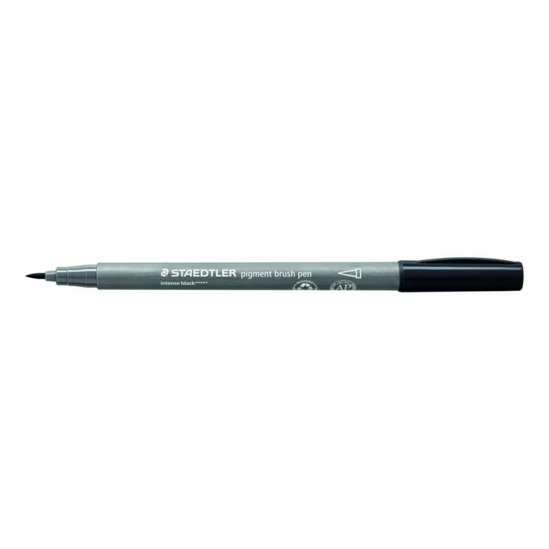 STAEDTLER pigment arts pen brush 371, einzeln, Einzelmarker, intensiv Schwarz